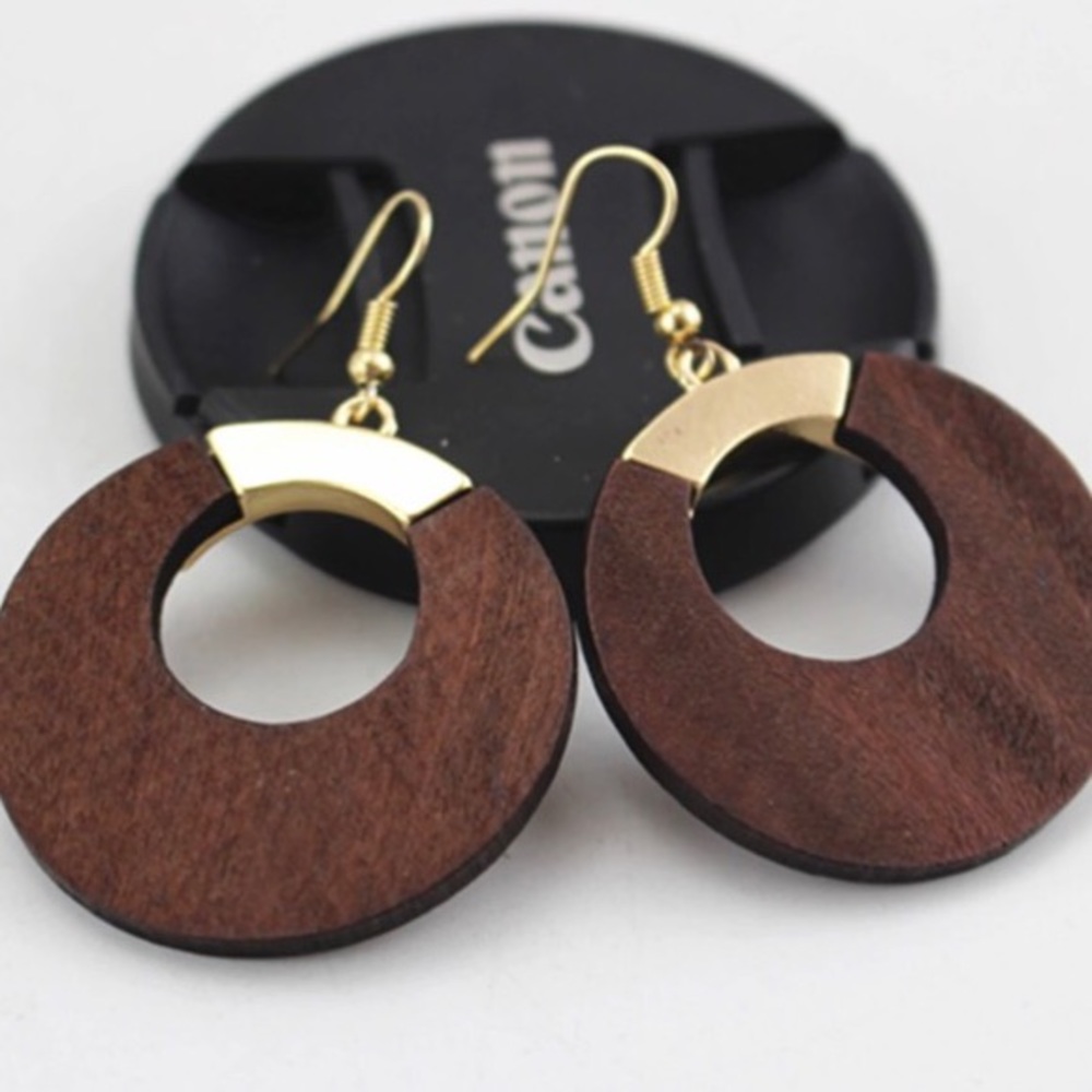 ⭐️NWY⭐️ Wood Art Deco Earrings